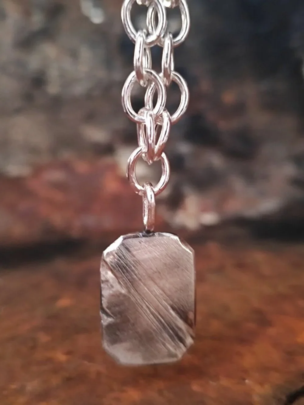 Handmade Sterling Silver Engravable Pendant Necklace – Thick Link Chain